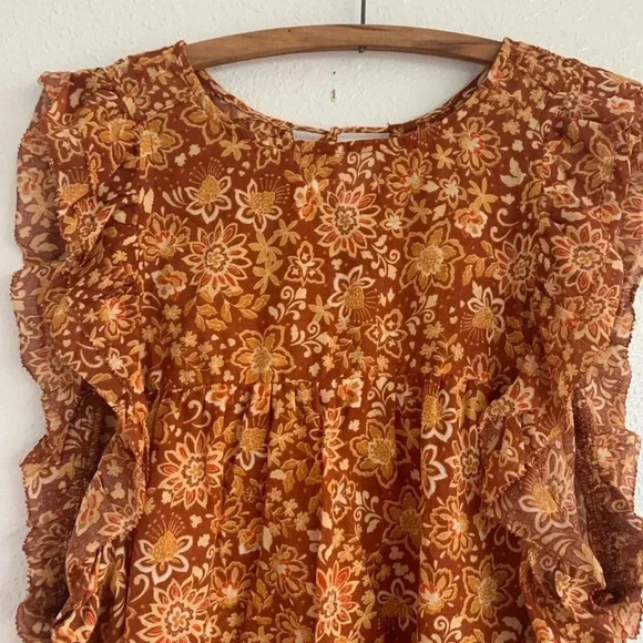SUNDRY Sienna Flutter Sleeve Blouse Size 3 - Picture 9 of 13